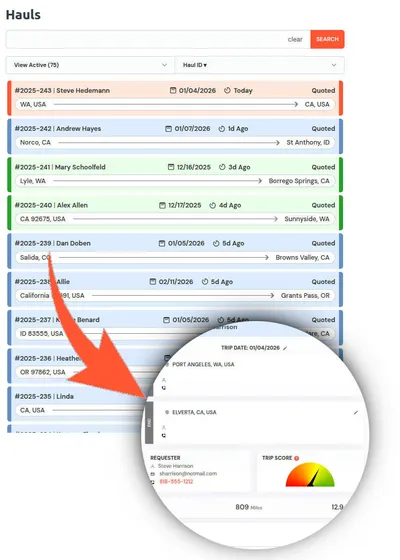 Review Trip Details screenshot